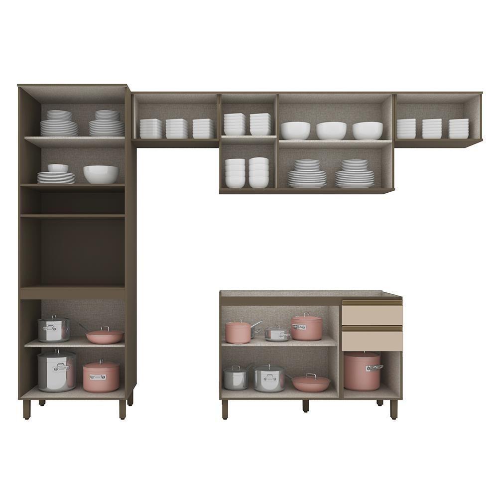 Cozinha Modulada Connect 4 Peças Com Torre Quente 1 Forno Duna/cristal - Móveis Henn Duna/cristal - 6