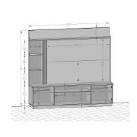 Rack Com Painel Para Tv Até 65 Polegadas Com Led Vidros E 2 Portas Multimóveis Cr45275 Naturalle/off White/ripado