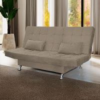 Sofá Cama Casal Com Almofadas Bettina Suede Cappuccino - 2
