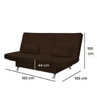 Sofá Cama Casal Com Almofadas Bettina Suede Marrom Escuro - 3