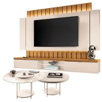 Home Suspenso Illusion 2.2 Cinamomo Off White E Kit Mesa De Centro Sky Off White- Hb Móveis - 1