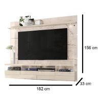 Painel Bancada Suspensa Para Tv 60 Polegadas Lana 1.8 - 7 Decor Calacata E Off White - 3