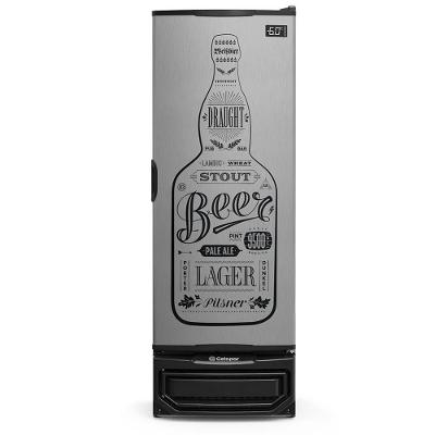 Cervejeira Vertical Porta Cega Adesivada 410 Litros Gcb40gw Gelopar Refrigerador Inox 110v