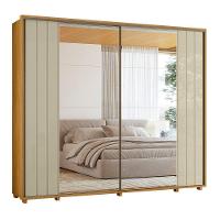 Guarda-roupa Casal Dalí Ripado Com Escada 2 Portas 8 Gavetas 2 Portas C/ Espelho - 7 Decor Cumaru E Opala - 1