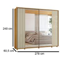 Guarda-roupa Casal Dalí Ripado Com Escada 2 Portas 8 Gavetas 2 Portas C/ Espelho - 7 Decor Cumaru E Opala - 4