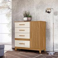 Guarda Roupa Solteiro Califórnia E Cômoda Vênus Freijó Off White Com Pés - Moval - 10