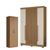 Guarda Roupa Casal 2030240 Atacama Areia E Armário Multiuso New 2000192 Atacama - Aramóveis - 1
