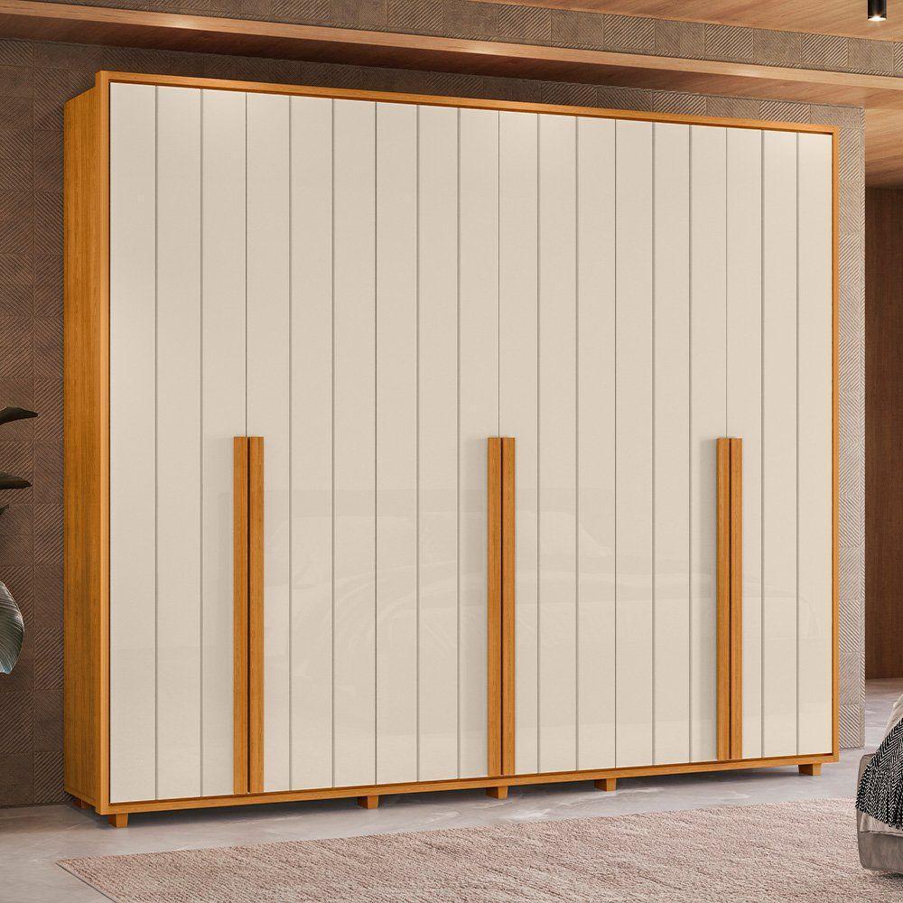 Guarda-roupa Casal Volpi Ripado 6 Portas 6 Gavetas - 7 Decor Cinamomo E Off White - 2