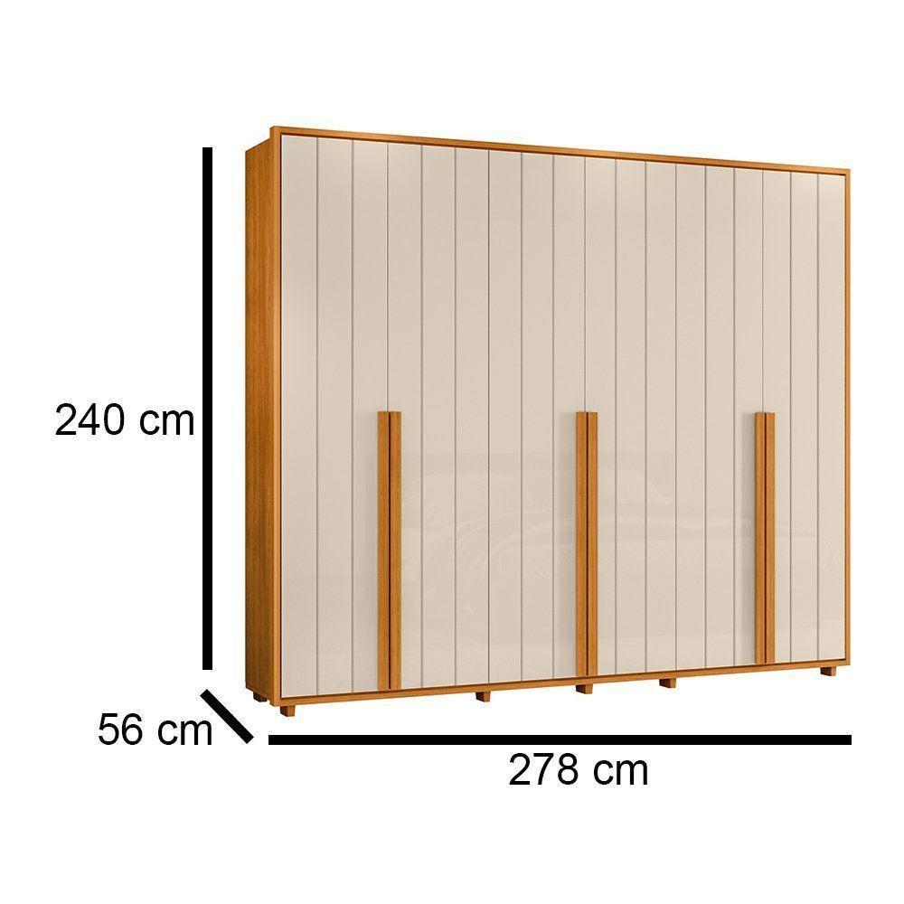 Guarda-roupa Casal Volpi Ripado 6 Portas 6 Gavetas - 7 Decor Cinamomo E Off White - 4