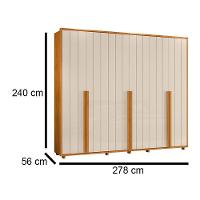 Guarda-roupa Casal Volpi Ripado 6 Portas 6 Gavetas - 7 Decor Cinamomo E Off White - 4
