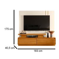 Combo Home + Painel Para Tv 60 Polegadas New Apolo - 7 Decor Cinamomo E Off White - 3
