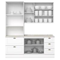 Cozinha Modulada Americana 3 Peças Com Torre Quente 2 Fornos Branco/calcare - Móveis Henn Branco/calcare - 3