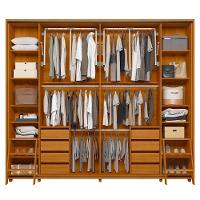 Guarda-roupa Casal Dalí Ripado Com Escada 2 Portas 8 Gavetas 2 Portas C/ Espelho - 7 Decor Cinamomo E Off White - 3