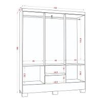 Guarda Roupa Casal Coimbra 2005138 Com Armário Multiuso New 2000192 E Cômoda 2014143 Atacama Off White - Aramóveis