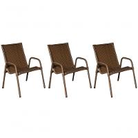 Kit 3 Cadeiras Ipanema Area Externa, Jardim Junco Bronze - 1