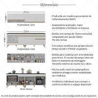 Armário De Cozinha Modulada Compacta Com Balcão Para Cooktop/forno Veneza Multimóveis Mp2262 Branco/dourado - 3