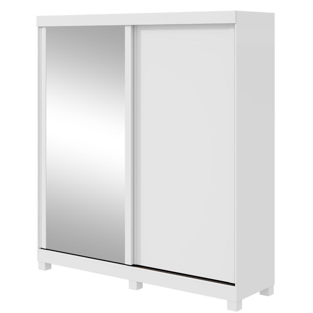 Guarda-roupa 2 Portas De Correr 2 Gavetas Easy Com Espelho E Pés Light Branco - 2