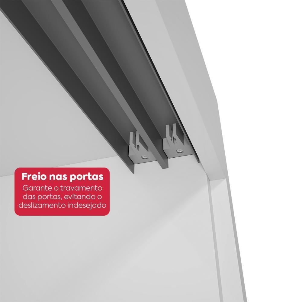 Guarda-roupa 2 Portas De Correr 2 Gavetas Easy Com Espelho E Pés Light Branco - 8