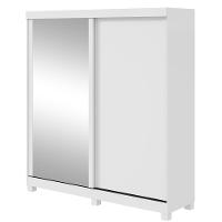 Guarda-roupa 2 Portas De Correr 2 Gavetas Easy Com Espelho E Pés Light Branco - 2