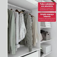 Guarda-roupa 2 Portas De Correr 2 Gavetas Easy Com Espelho E Pés Light Branco - 6