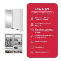 Guarda-roupa 2 Portas De Correr 2 Gavetas Easy Com Espelho E Pés Light Branco - 9