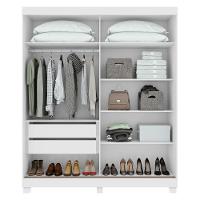 Guarda-roupa 2 Portas De Correr 2 Gavetas Easy Com Espelho E Pés Light Branco - 10