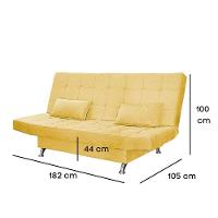 Sofá Cama Casal 3 Lugares Com Almofadas Bettina Suede Amarelo - 3