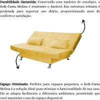 Sofá Cama Casal 3 Lugares Com Almofadas Bettina Suede Amarelo - 6