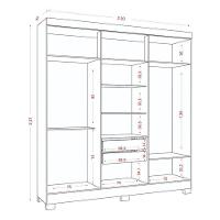 Guarda Roupa Casal 2030230 Com Multiuso 2000191 E Cômoda 2014148 Atacama - Aramóveis