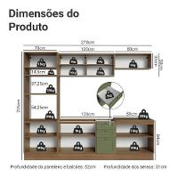 Armário De Cozinha Completa 270 Cm Rustic/verde Vik Madesa 02 Rustic/verde - 7