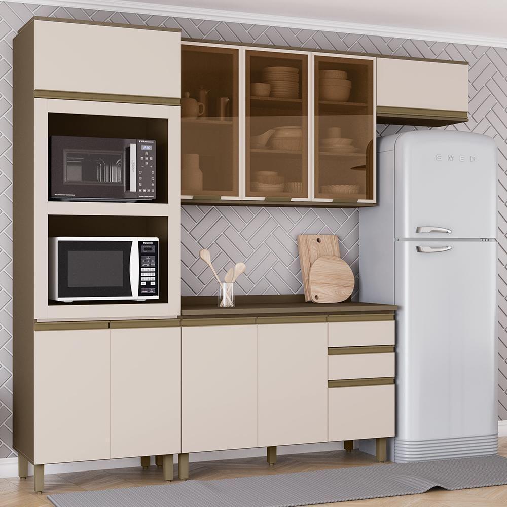 Cozinha Modulada Connect 4 Peças Com Torre Quente 2 Fornos Duna/cristal - Móveis Henn Duna/cristal - 2