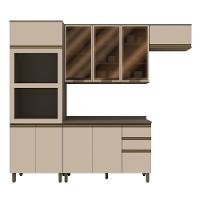 Cozinha Modulada Connect 4 Peças Com Torre Quente 2 Fornos Duna/cristal - Móveis Henn Duna/cristal - 1