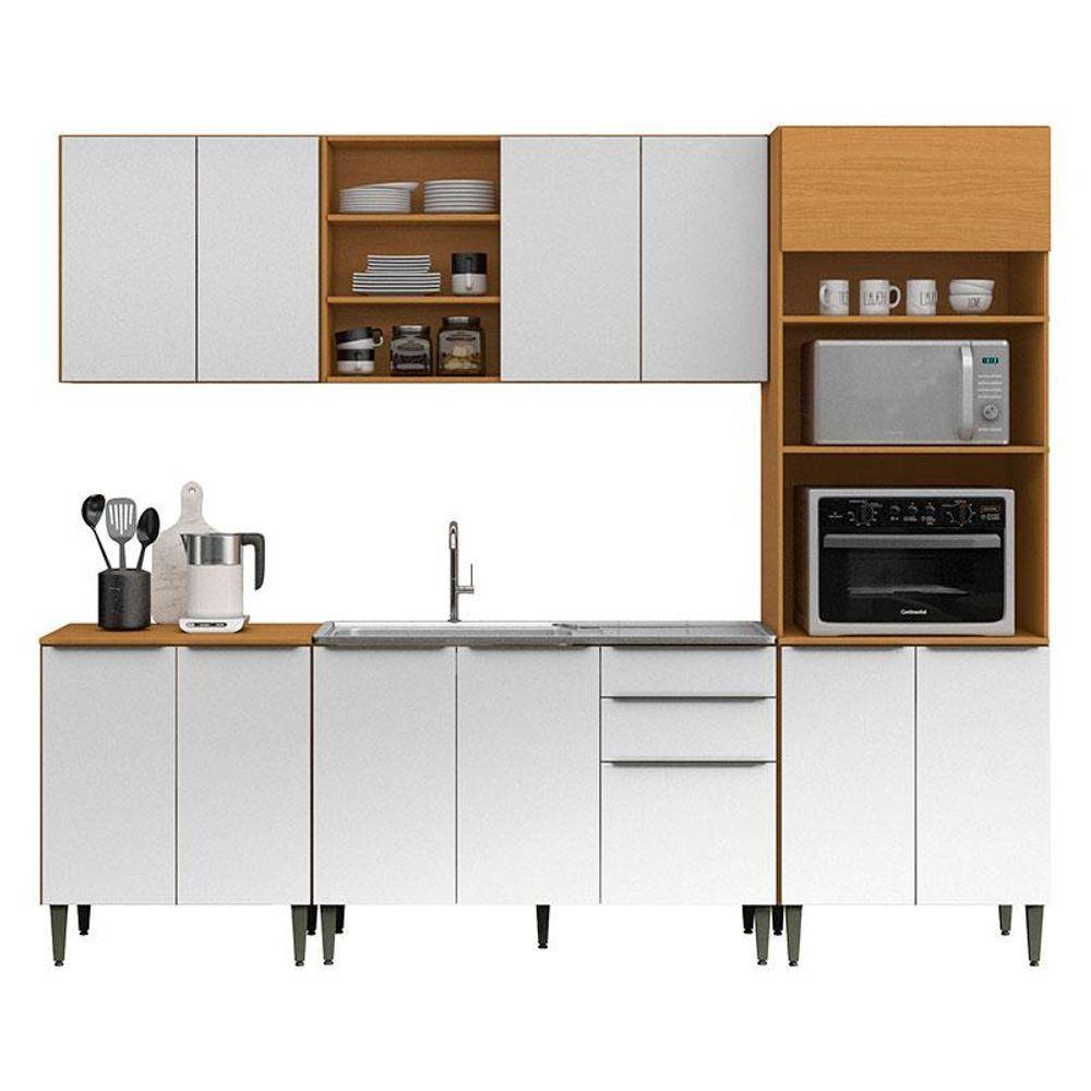 Cozinha Modulada Luana Composição 4 Cinamomo Branco - Aramóveis - 1