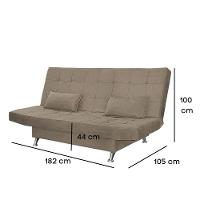 Sofá Cama Casal Com Almofadas Chicago Suede Cappuccino - 3