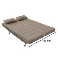Sofá Cama Casal Com Almofadas Chicago Suede Cappuccino