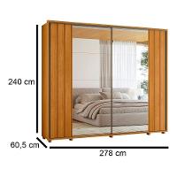 Guarda-roupa Casal Dalí Ripado Com Escada 2 Portas 8 Gavetas 2 Portas C/ Espelho - 7 Decor Cinamomo - 4