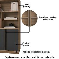 Conjunto Para Escritorio Office 3 Peças Cm4080 Faem Mel Grafite - 10