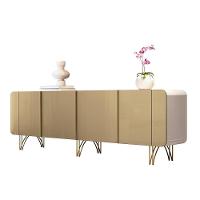 Sala De Jantar Com Cristaleira évora E Balcão Buffet Saluti Off White-champanhe Hb Móveis Off White-champanhe