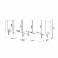 Sala De Jantar Com Cristaleira évora E Balcão Buffet Saluti Off White-champanhe Hb Móveis Off White-champanhe - 6