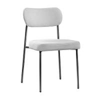 Cadeira Lavínia Bouclê Cinza/aço Preto - Salaone Bouclê Cinza/aço Preto - 1