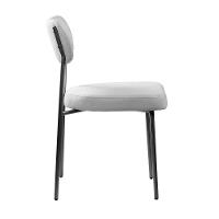 Cadeira Lavínia Bouclê Cinza/aço Preto - Salaone Bouclê Cinza/aço Preto - 3