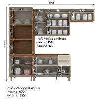 Cozinha Modulada Requinte 4 Peças Com Torre Quente 2 Fornos Nature/nature/areia - Móveis Henn Nature/nature/areia - 3
