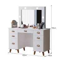 Penteadeira Camarim New Seul Branco Com Banqueta Almofadada - Móveis Luapa Branco