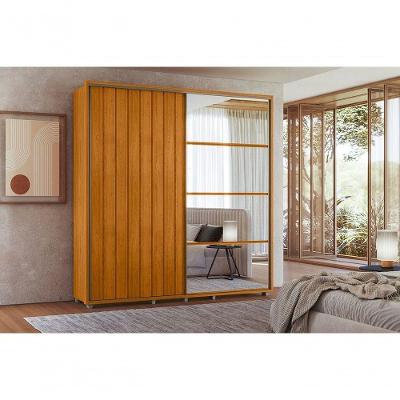 Guarda Roupa Casal Monet 2 Portas de Correr 4 Gavetas 100% MDF com Espelho
