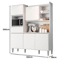 Armário Para Cozinha Kit Ambiente Isabel Branco Brilho - Ajl - 2