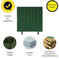 Cabeceira Estofada Cama Box King 195 Cm Lívia Suede E Frame verde