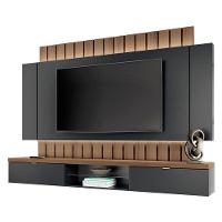 Home Suspenso Illusion 2.2 Preto Castanho E Kit Mesa De Centro Sky Castanho- Hb Móveis - 2