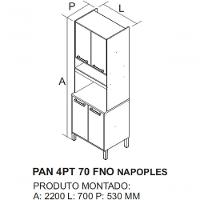 Paneleiro Torre Quente 4 Portas 1 Nicho Para Forno Nápoles - Itatiaia Cinamomo/off White - 3