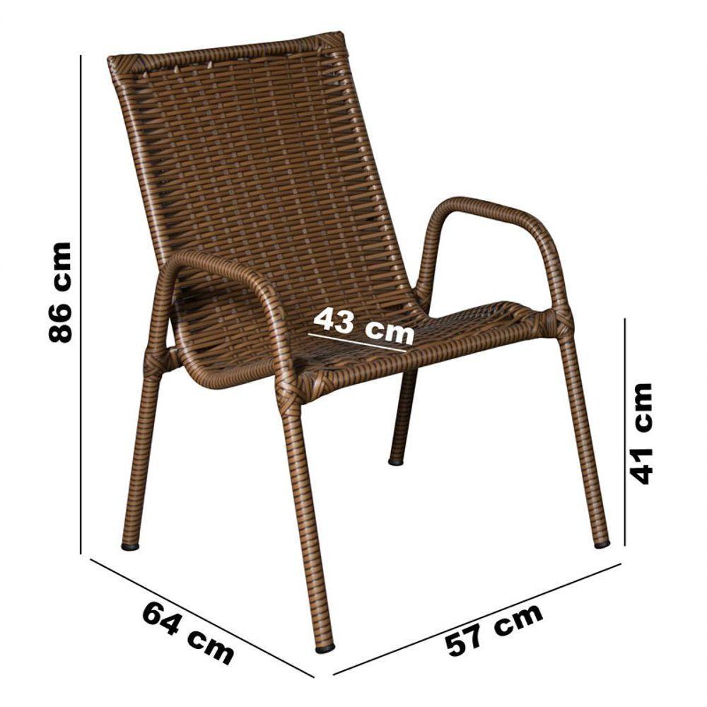 Kit 4 Cadeiras Ipanema Area Externa, Jardim Junco Bronze - 3