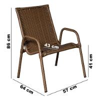 Kit 4 Cadeiras Ipanema Area Externa, Jardim Junco Bronze - 3